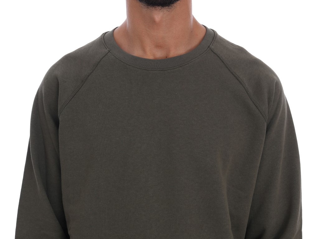 Beautiful green cotton sweater with round neck