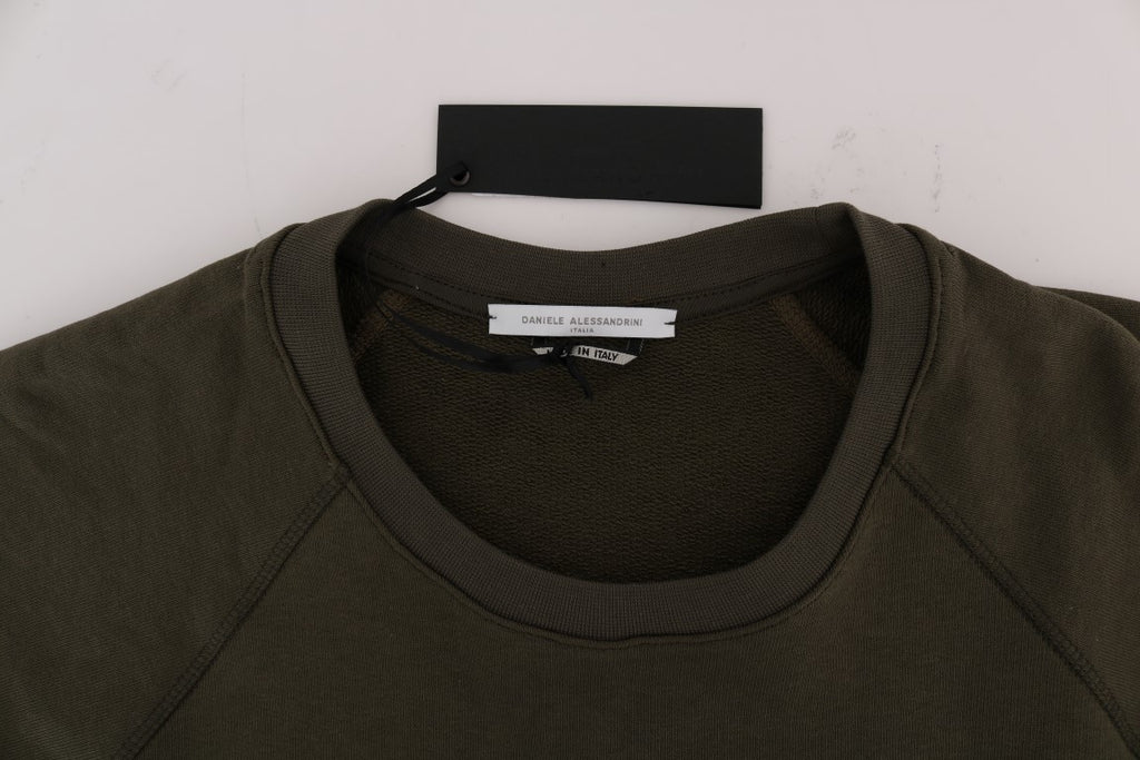 Beautiful green cotton sweater with round neck