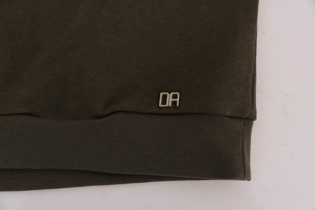 Beautiful green cotton sweater with round neck