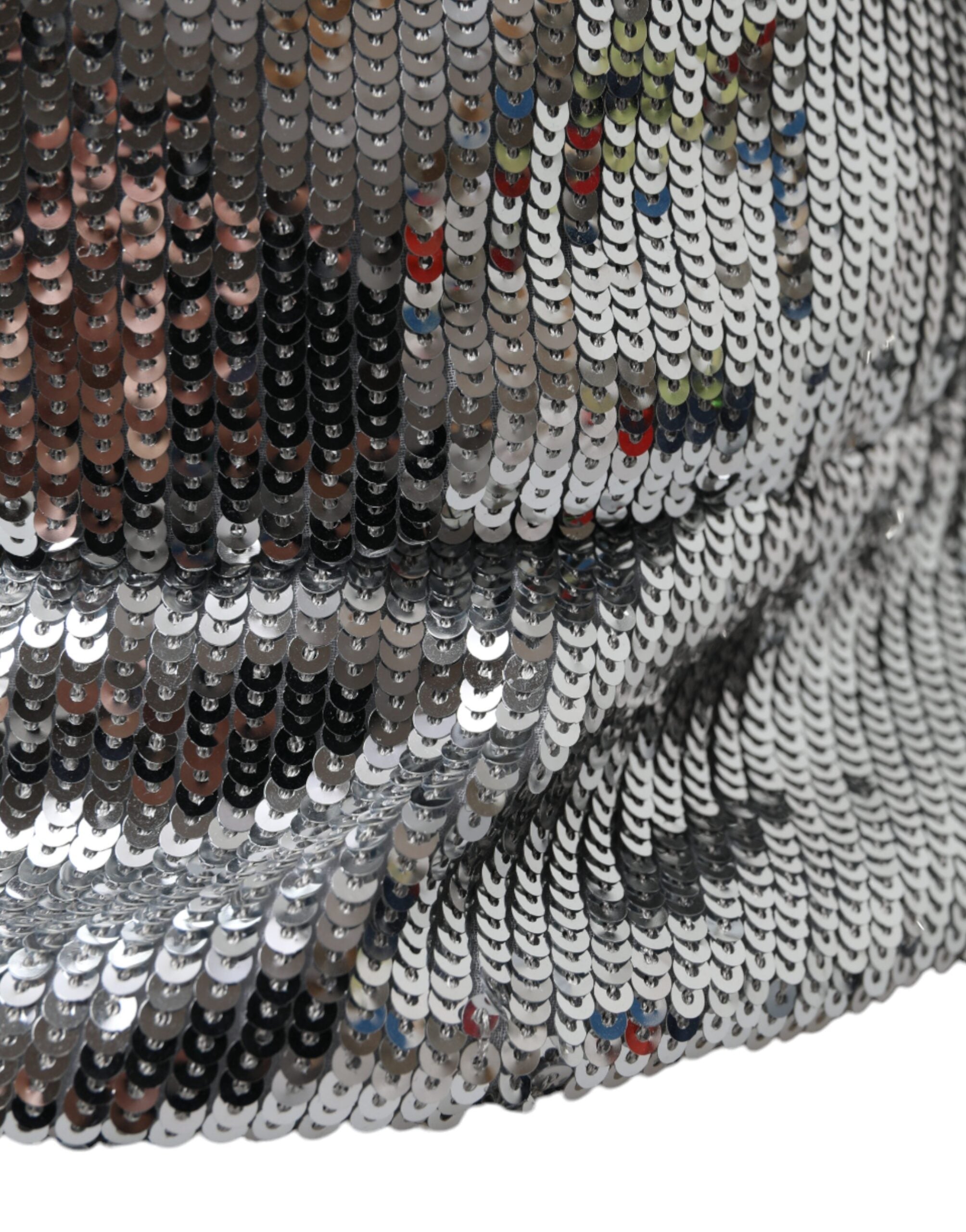 Silver Sequin Nylon Bucket Hat Men