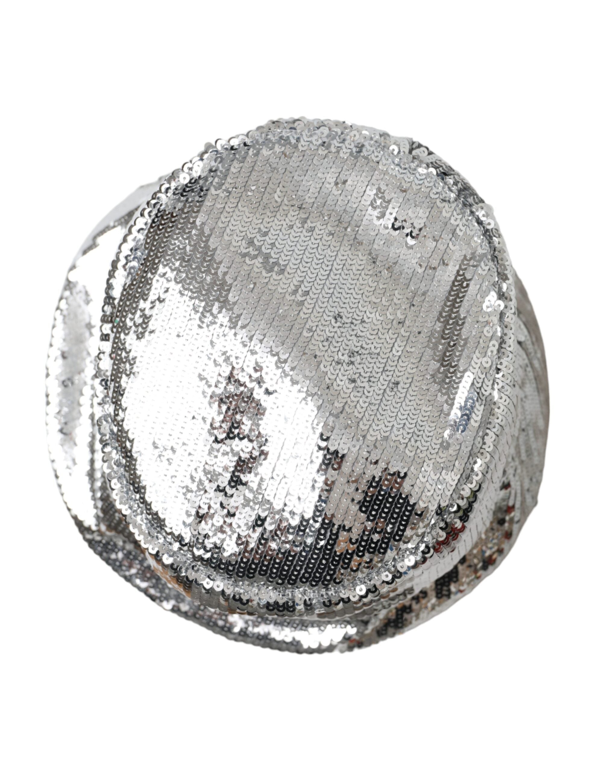 Silver Sequin Nylon Bucket Hat Men
