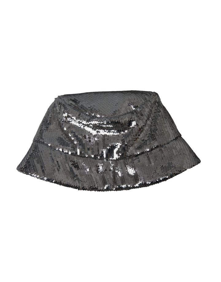 Silber Pailletten Nylon Eimer Hut Männer