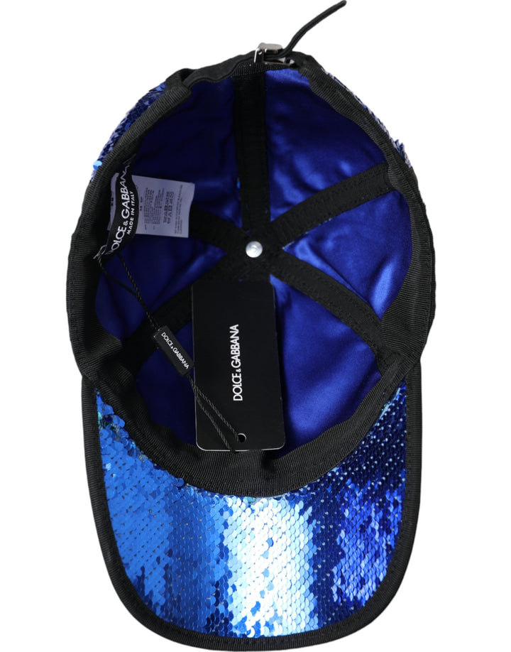 Royal Blue Sequin Baseball Cap Men