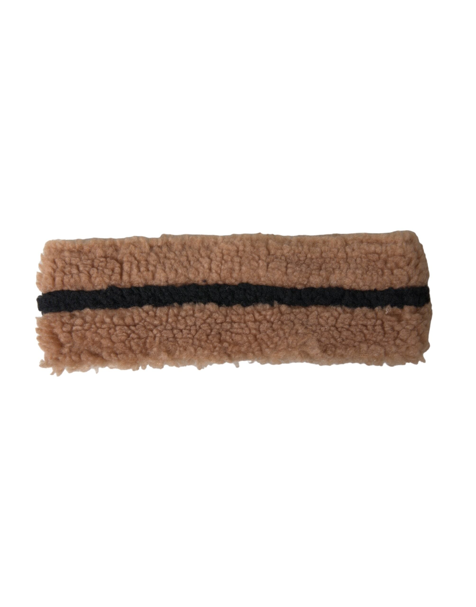 Brown Black Fleece Wool Headband Hat Men