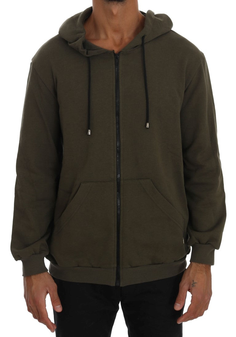 Elegant green hoodie with zip