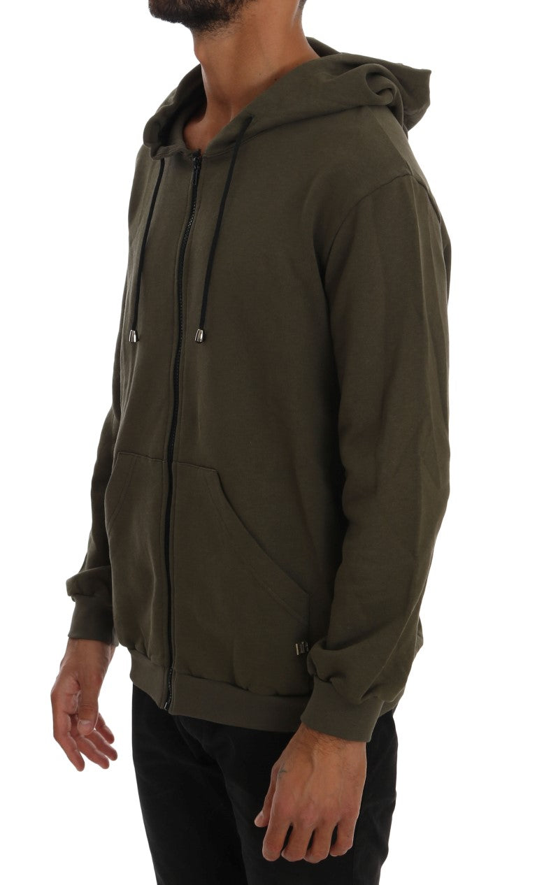 Elegant green hoodie with zip