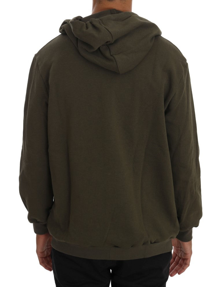 Elegant green hoodie with zip