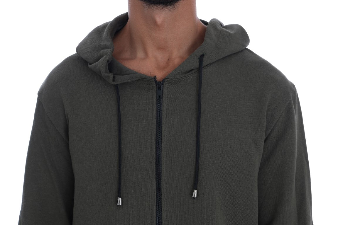 Elegant green hoodie with zip