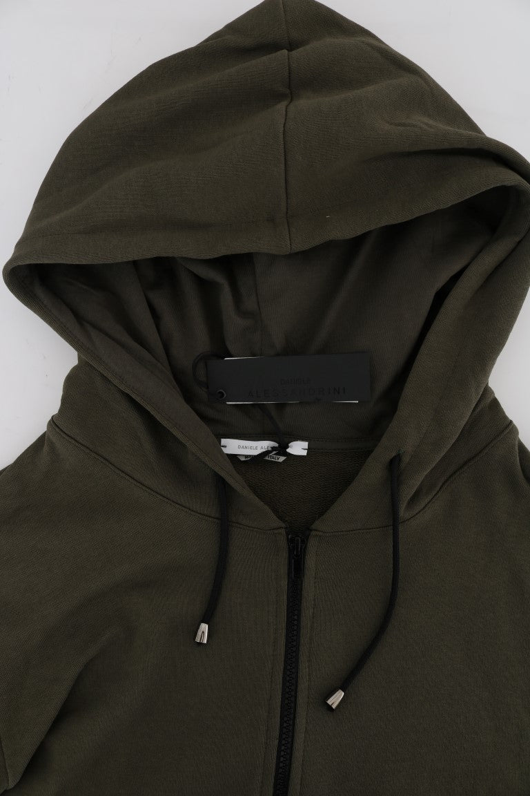 Elegant green hoodie with zip