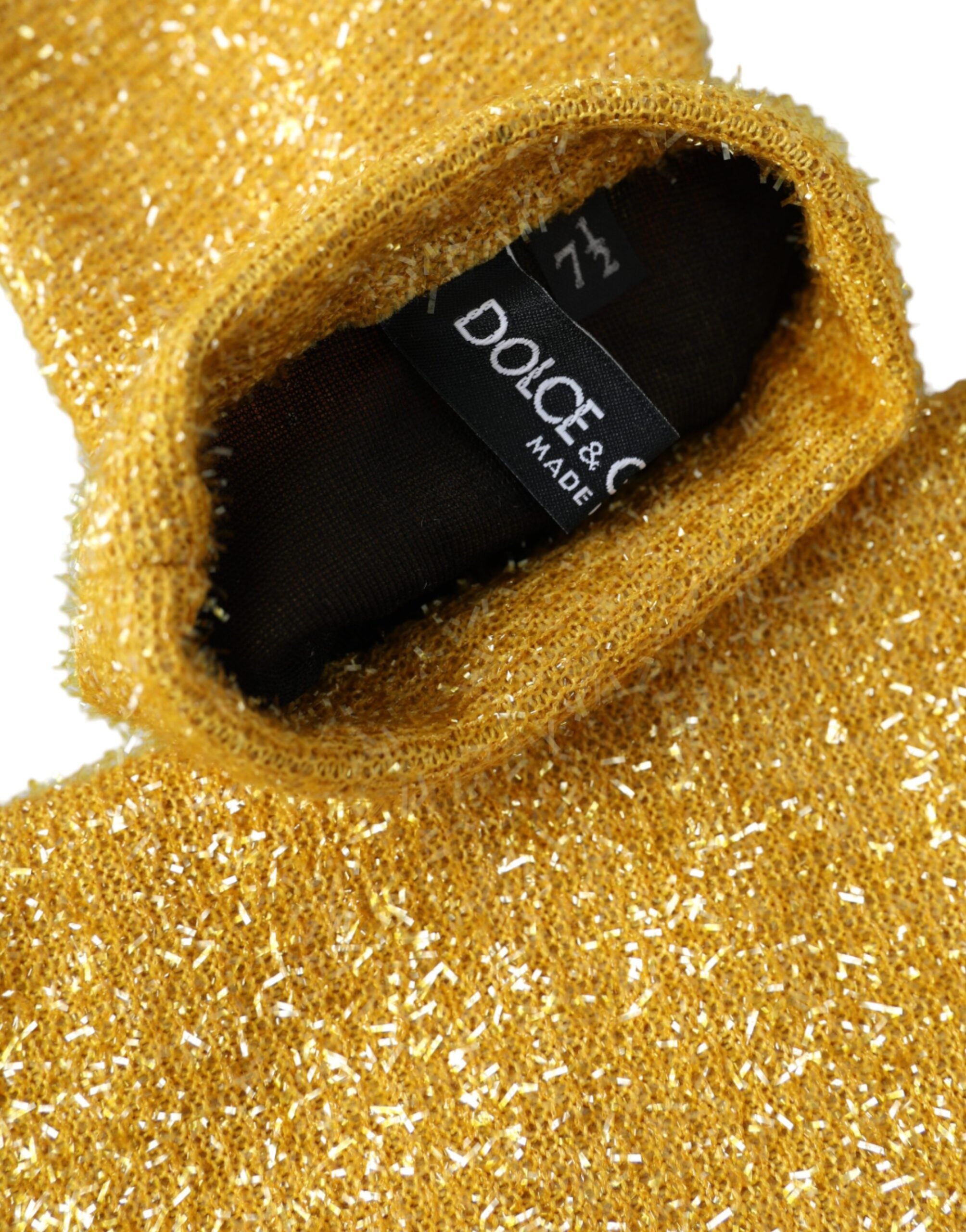 Gold Lurex Fantasia Mid-Sleeve Gloves