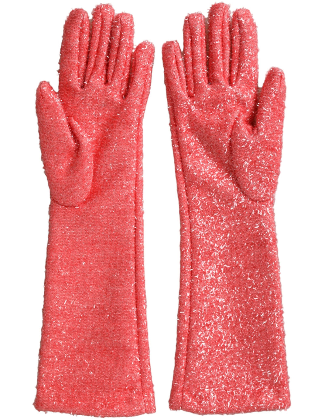 Pink Lurex Fantasia Gloves Medium Sleeve Length