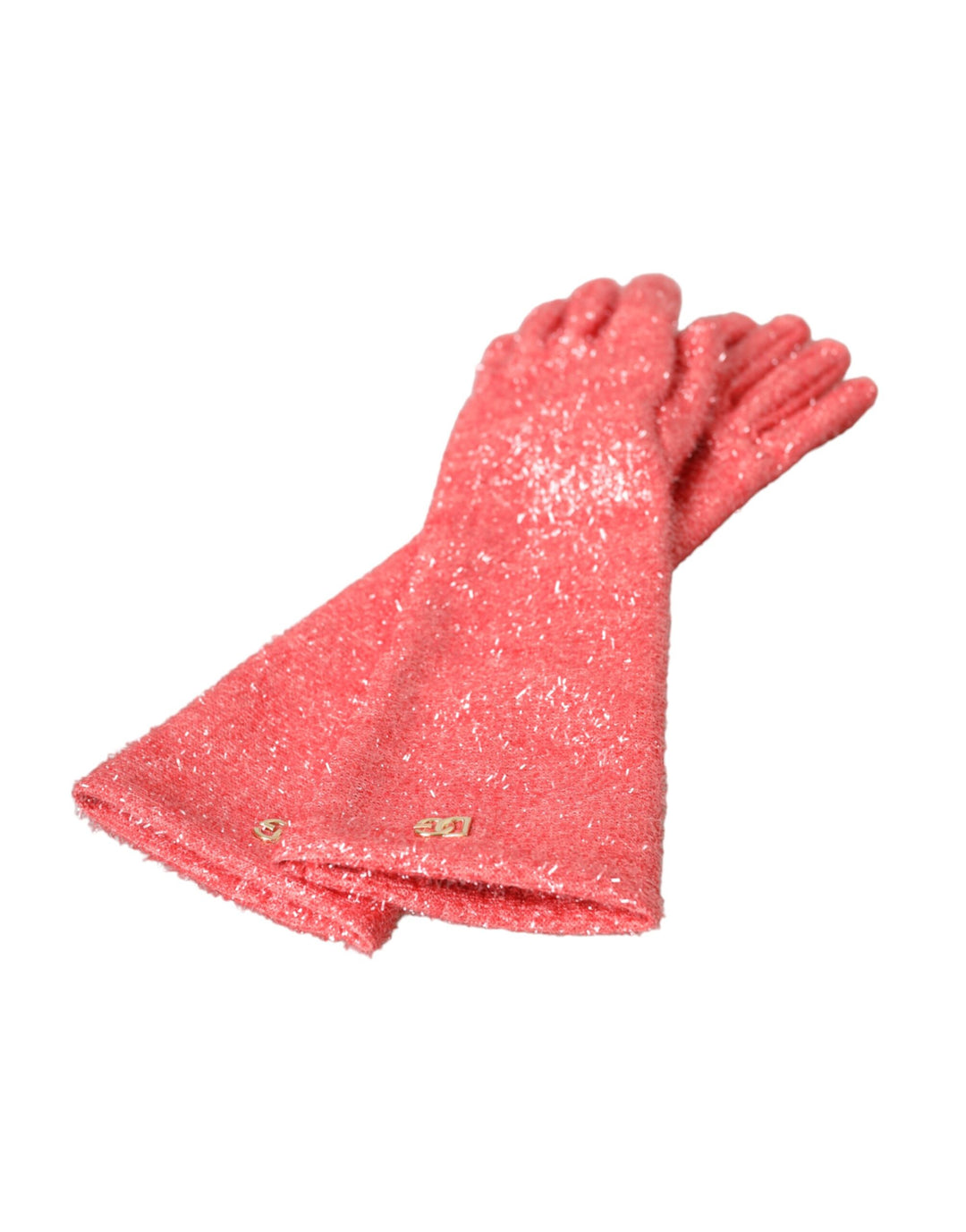 Pink Lurex Fantasia Gloves Medium Sleeve Length