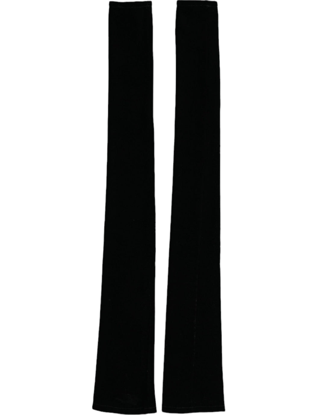 Black nylon fingerless elbow gloves