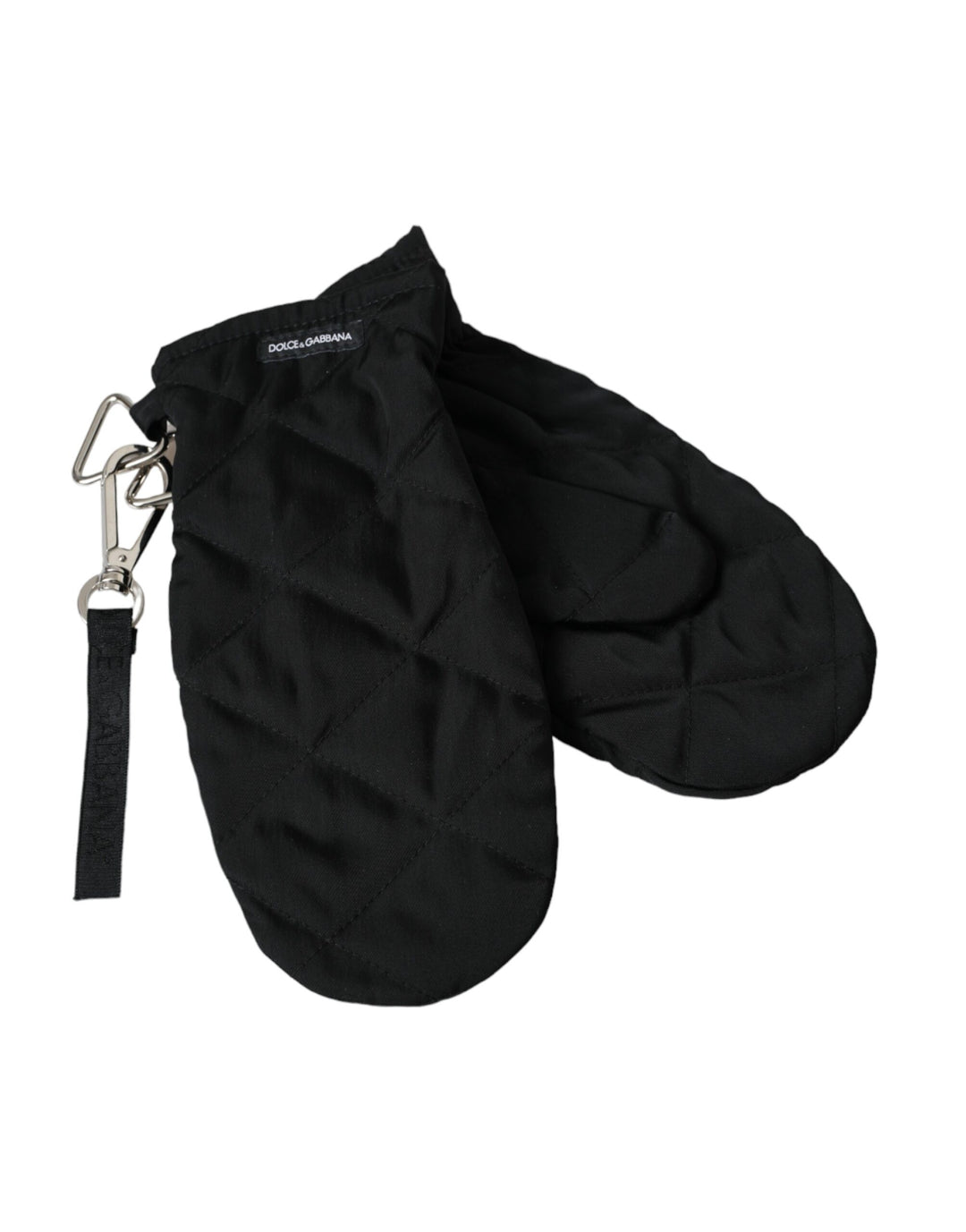 dolce gabbana handschuhe Schwarze gesteppte Nylon Handgelenk Länge Handschuhe – modemio