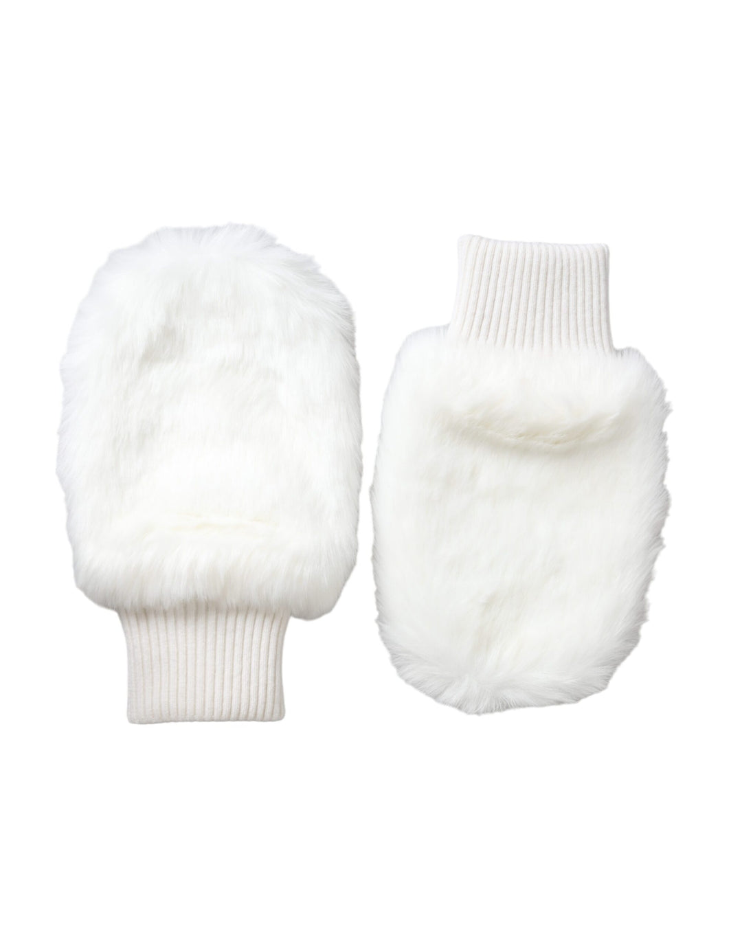 pelz handschuhe Weiße Acryl gestrickt Pelz Handgelenk Fäustlinge Handschuhe – modemio