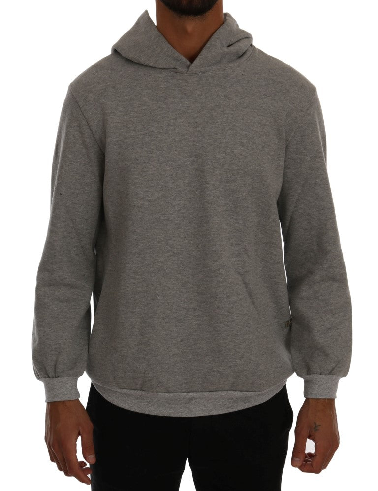 Refined hooded sweater made of grey cotton