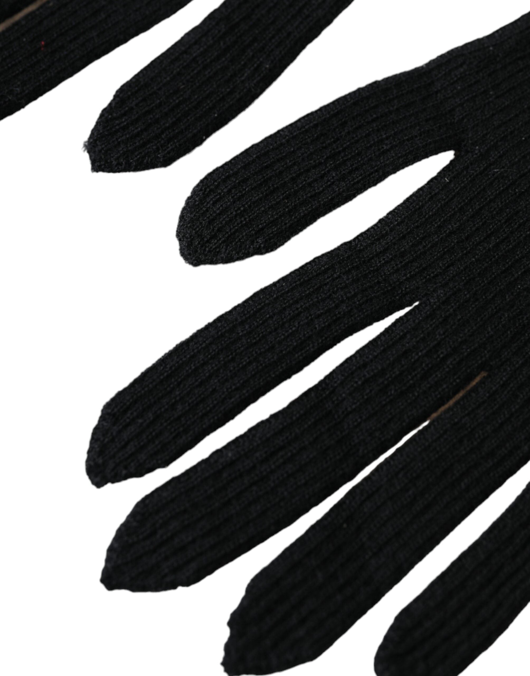 Black cashmere gloves, knitted in elbow length