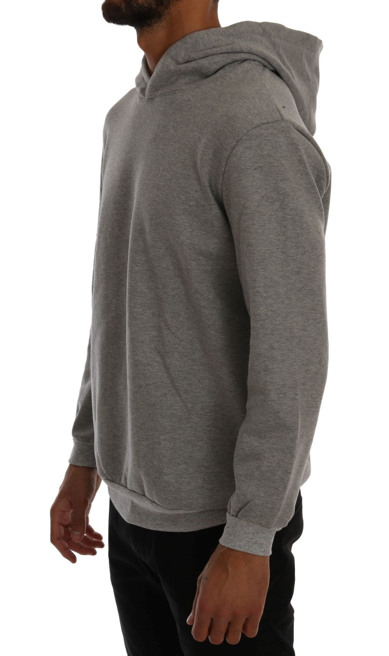 Refined hooded sweater made of grey cotton