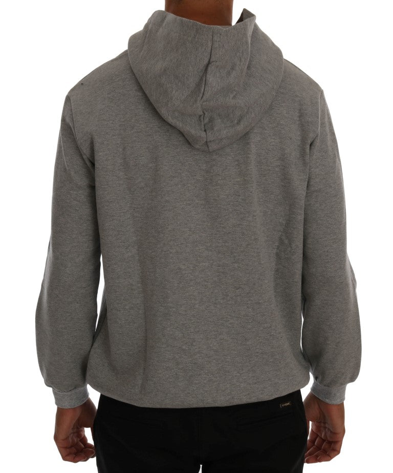 Refined hooded sweater made of grey cotton