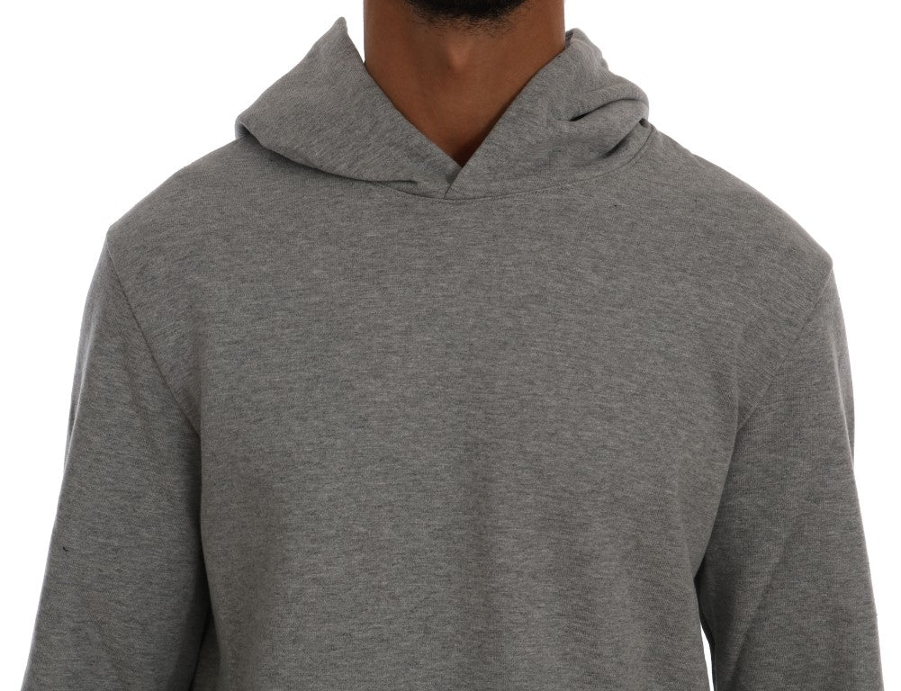 Refined hooded sweater made of grey cotton