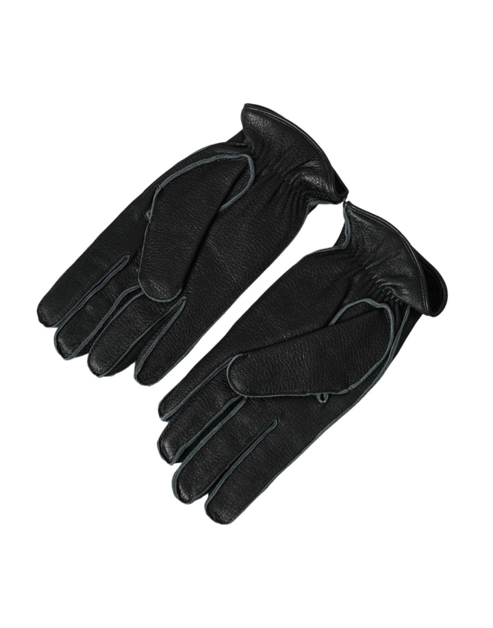 Black deerskin gloves in wrist length
