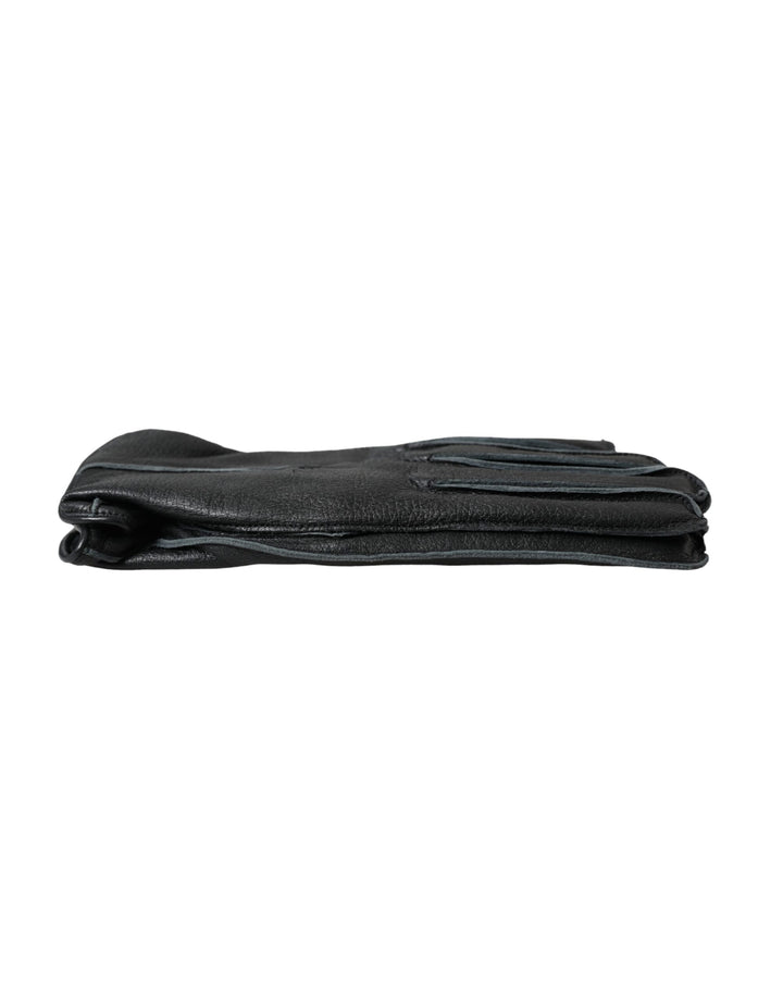 Black deerskin gloves in wrist length