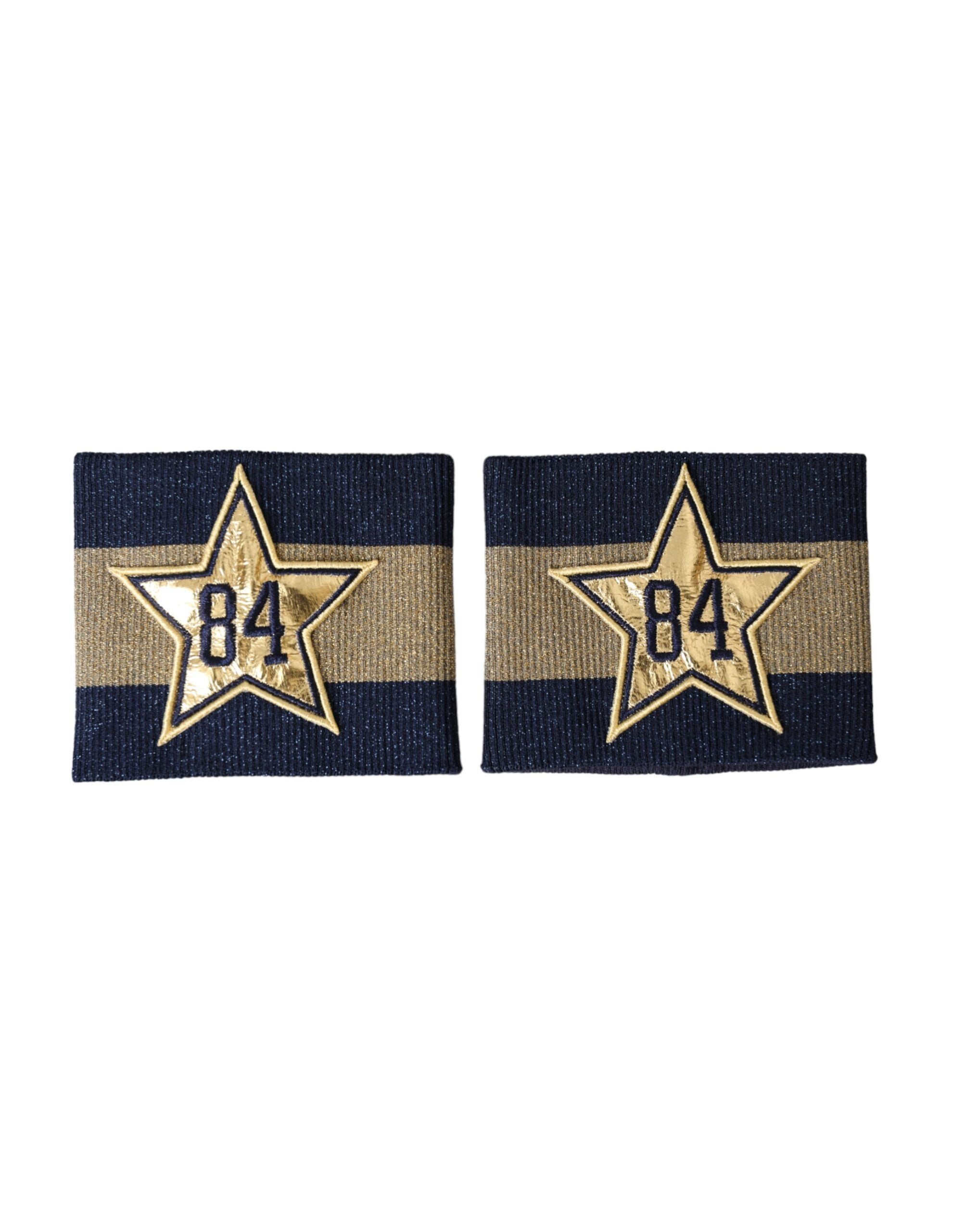 Black and gold logo Star 84 viscose bracelet