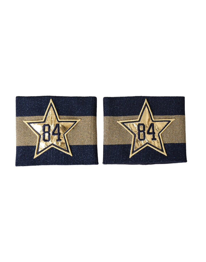 Black and gold logo Star 84 viscose bracelet