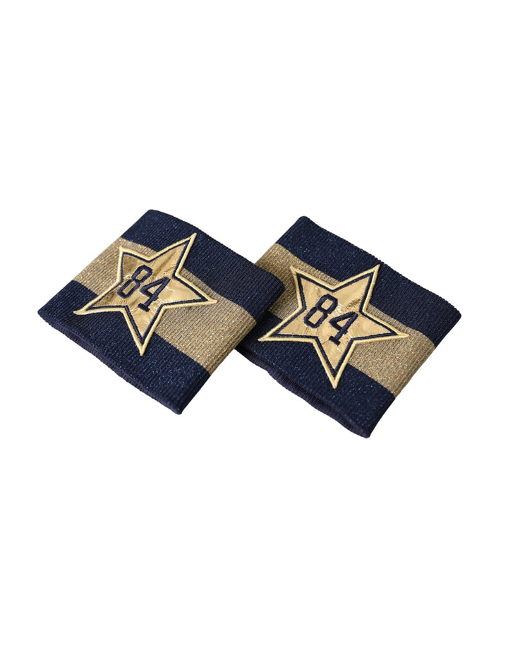 Black and gold logo Star 84 viscose bracelet
