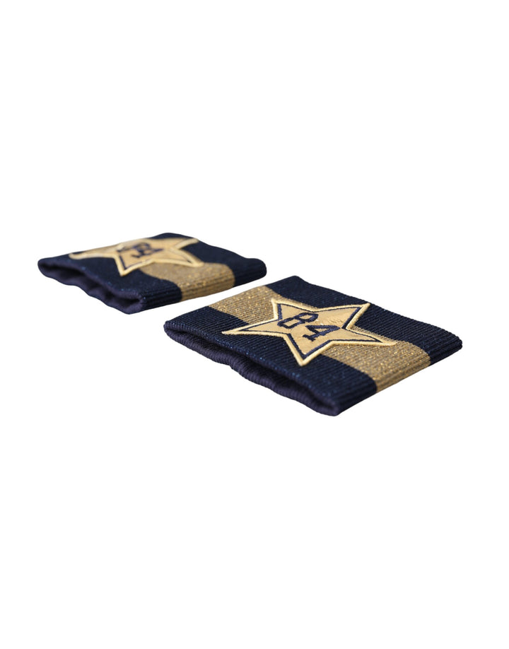 Black and gold logo Star 84 viscose bracelet