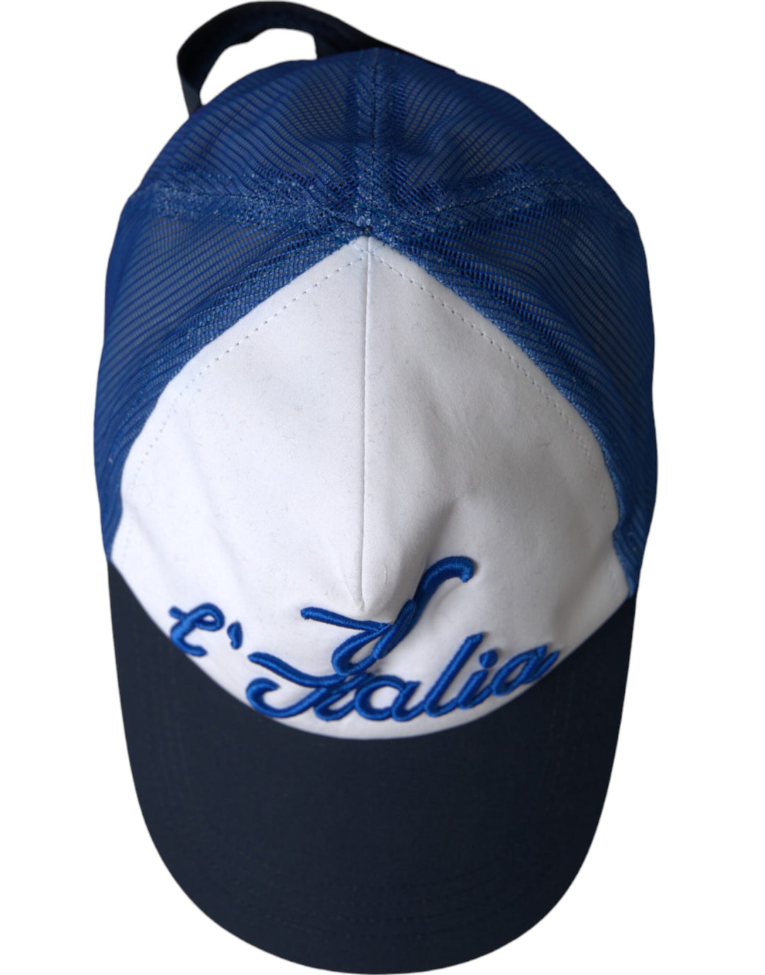 Blue White Black Italia Mesh Baseball Cap