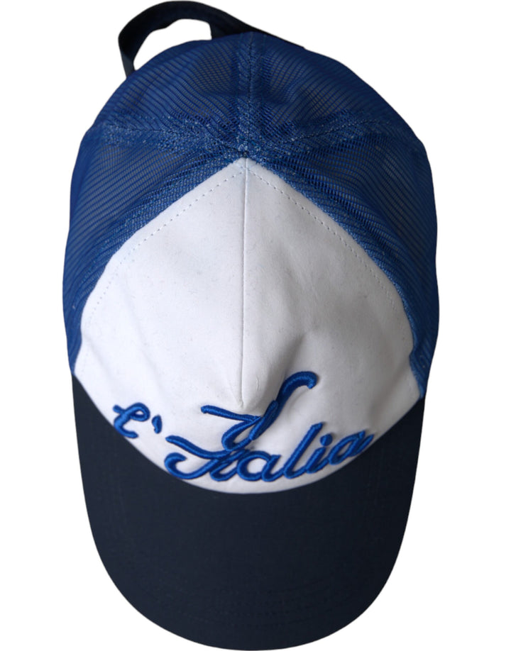 Blue White Black Italia Mesh Baseball Cap