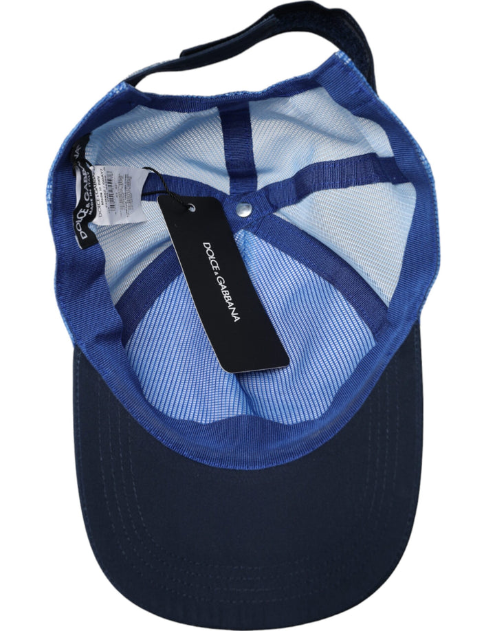 Blue White Black Italia Mesh Baseball Cap