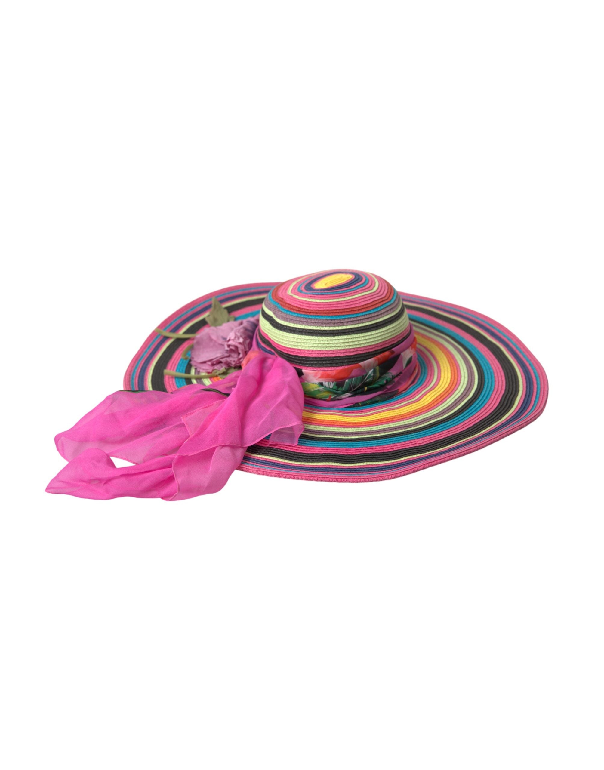 Multicolor fantasy wide brim floppy hat