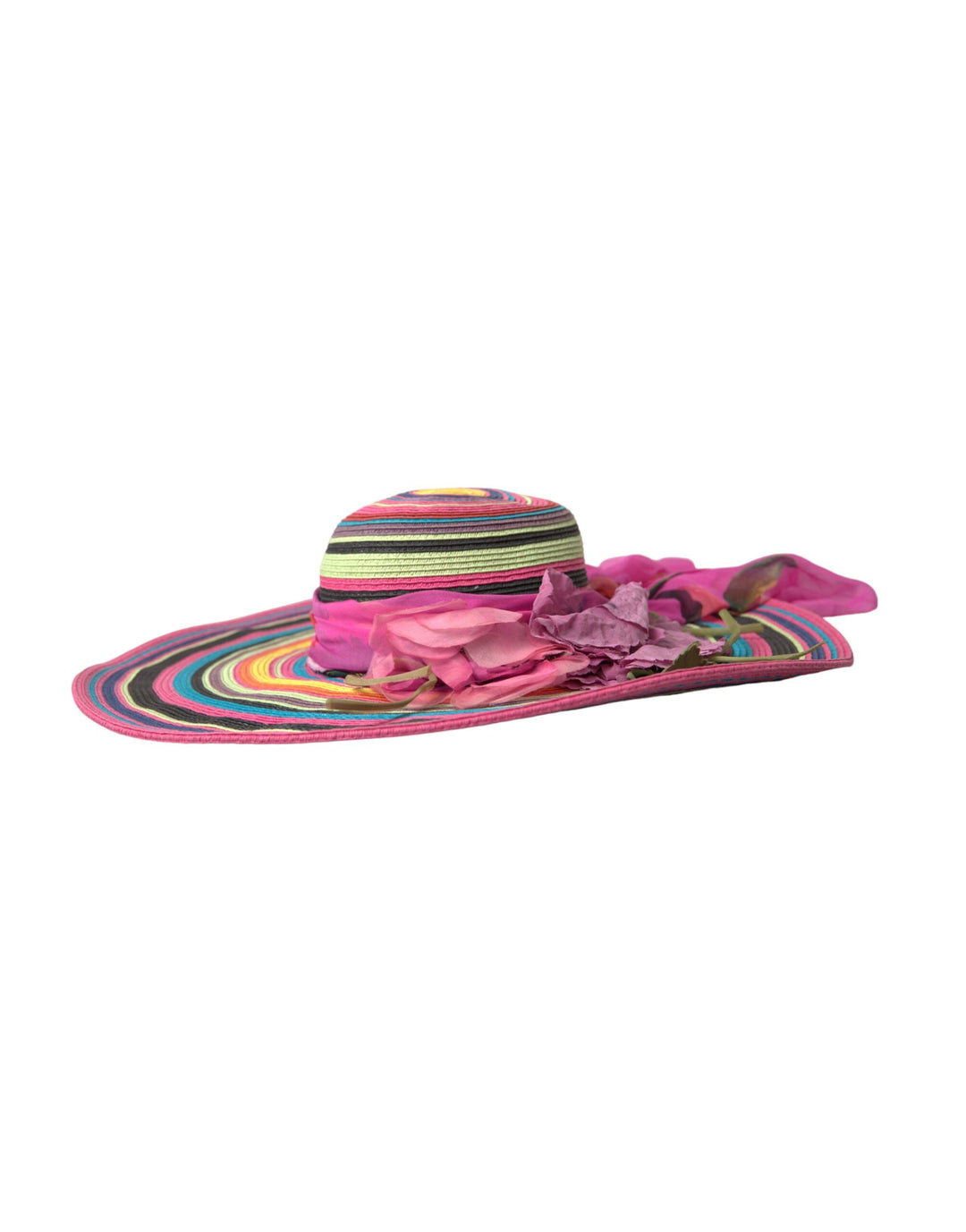 Multicolor fantasy wide brim floppy hat