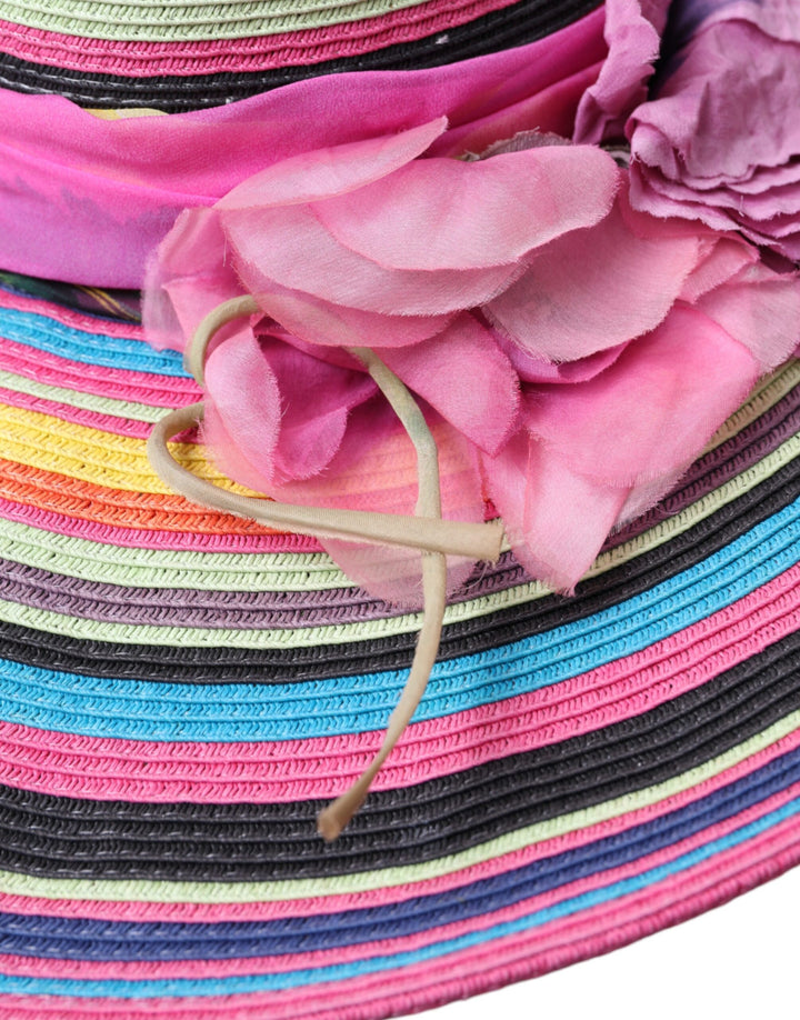Multicolor fantasy wide brim floppy hat