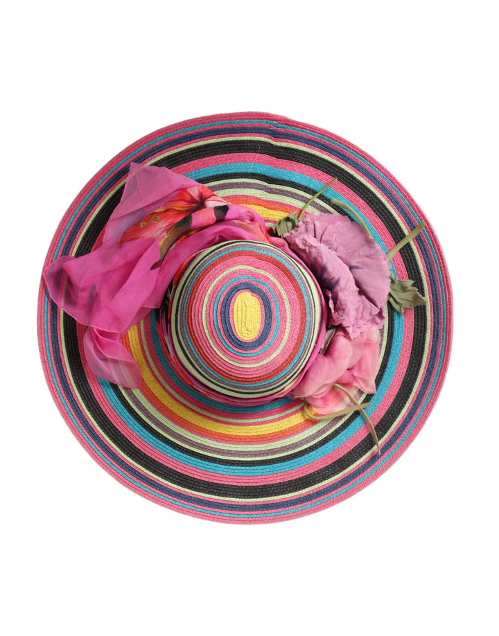 Multicolor fantasy wide brim floppy hat