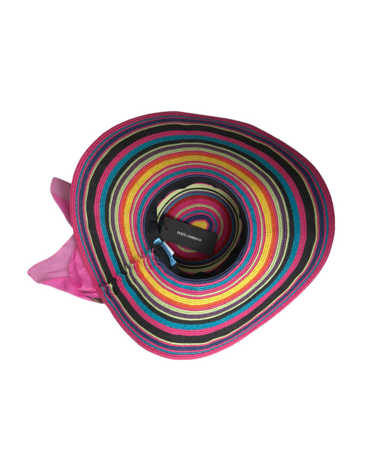 Multicolor fantasy wide brim floppy hat