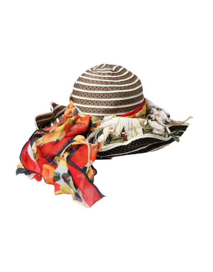 Multicolor fantasy wide brim floppy hat