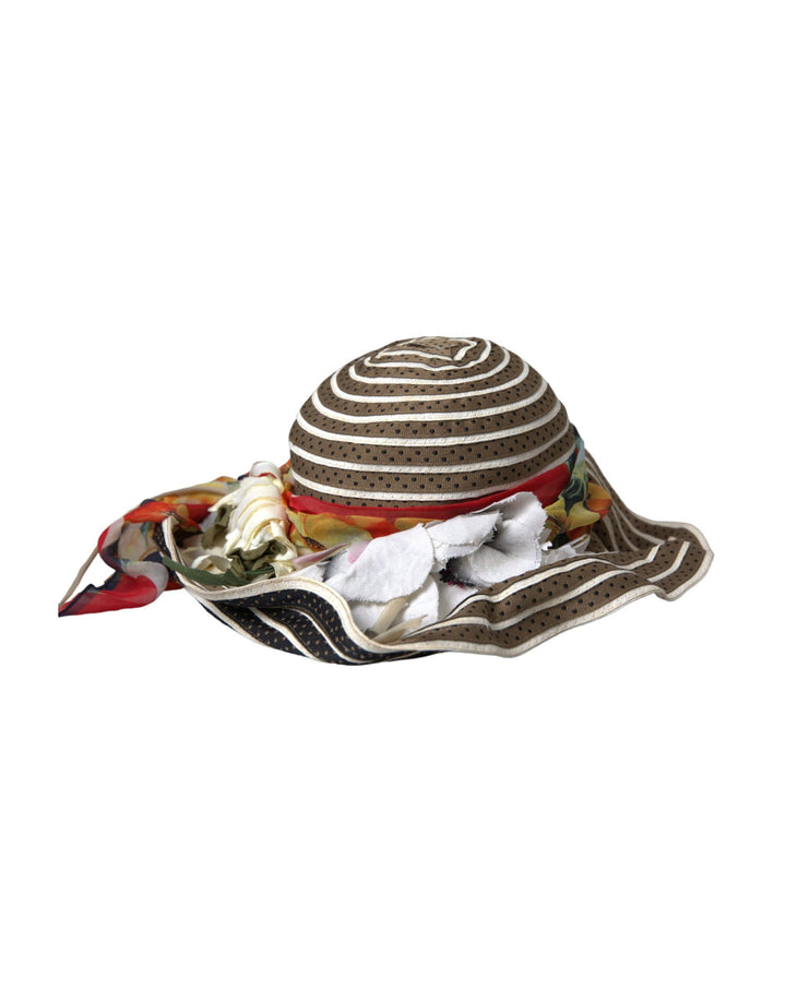 Multicolor fantasy wide brim floppy hat
