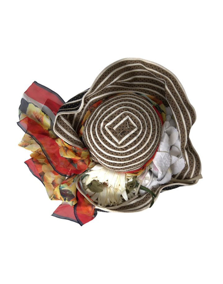 Multicolor fantasy wide brim floppy hat