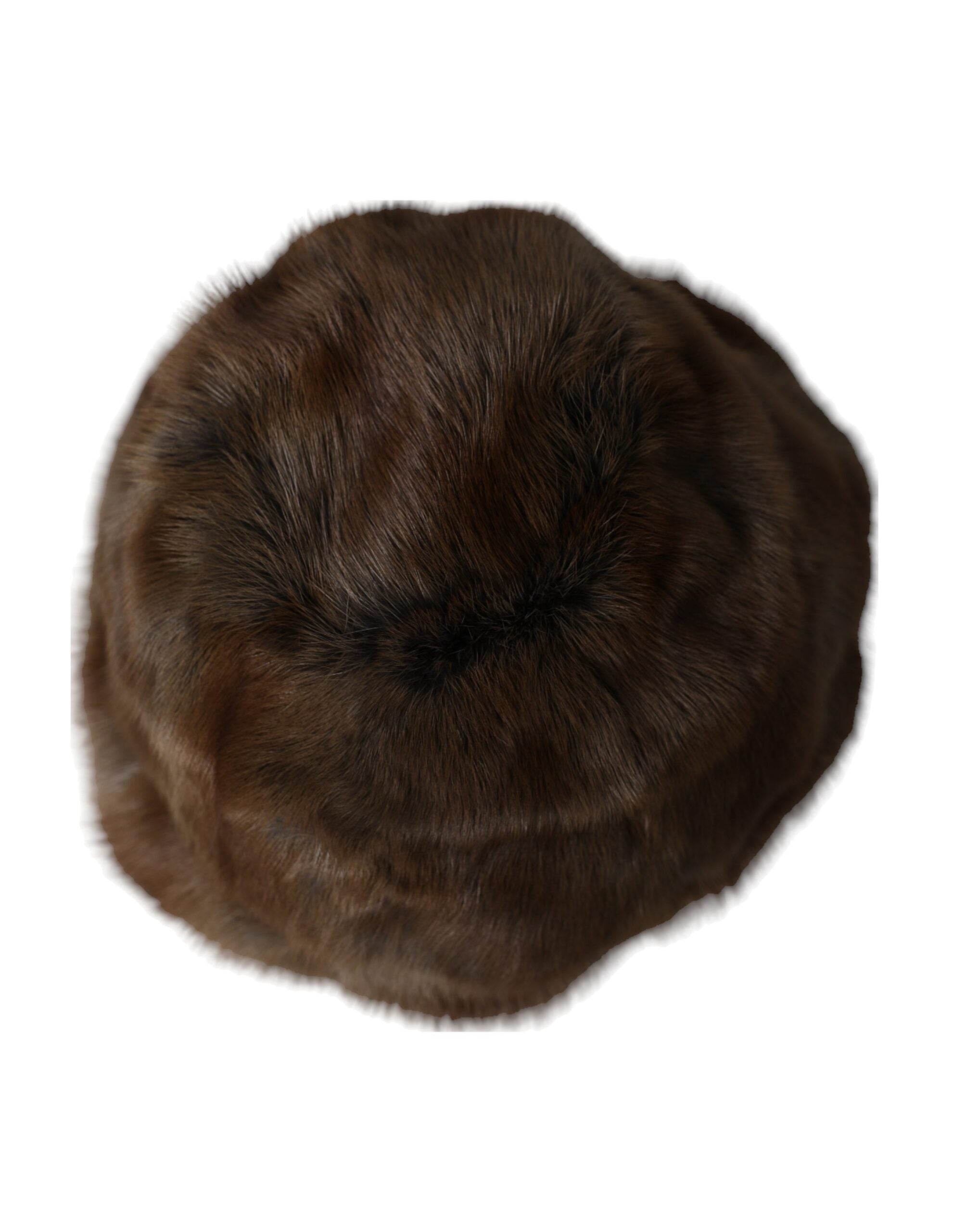 Brown weasel fur ladies cashmere hat beanie