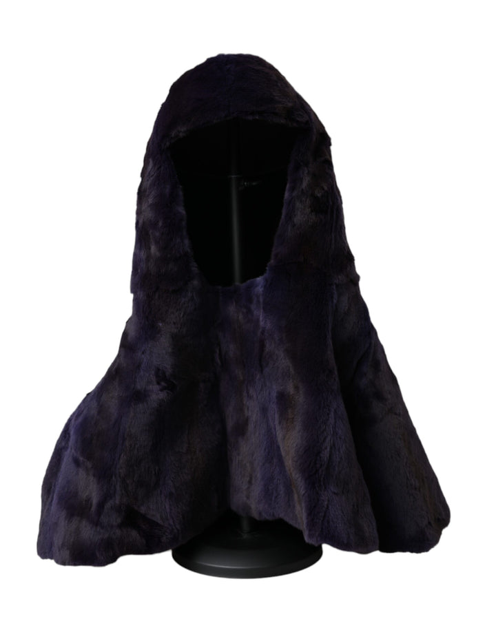 Black weasel fur full head hat