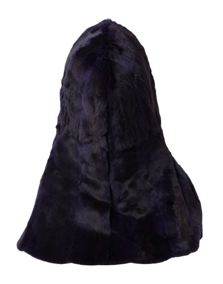 Black weasel fur full head hat