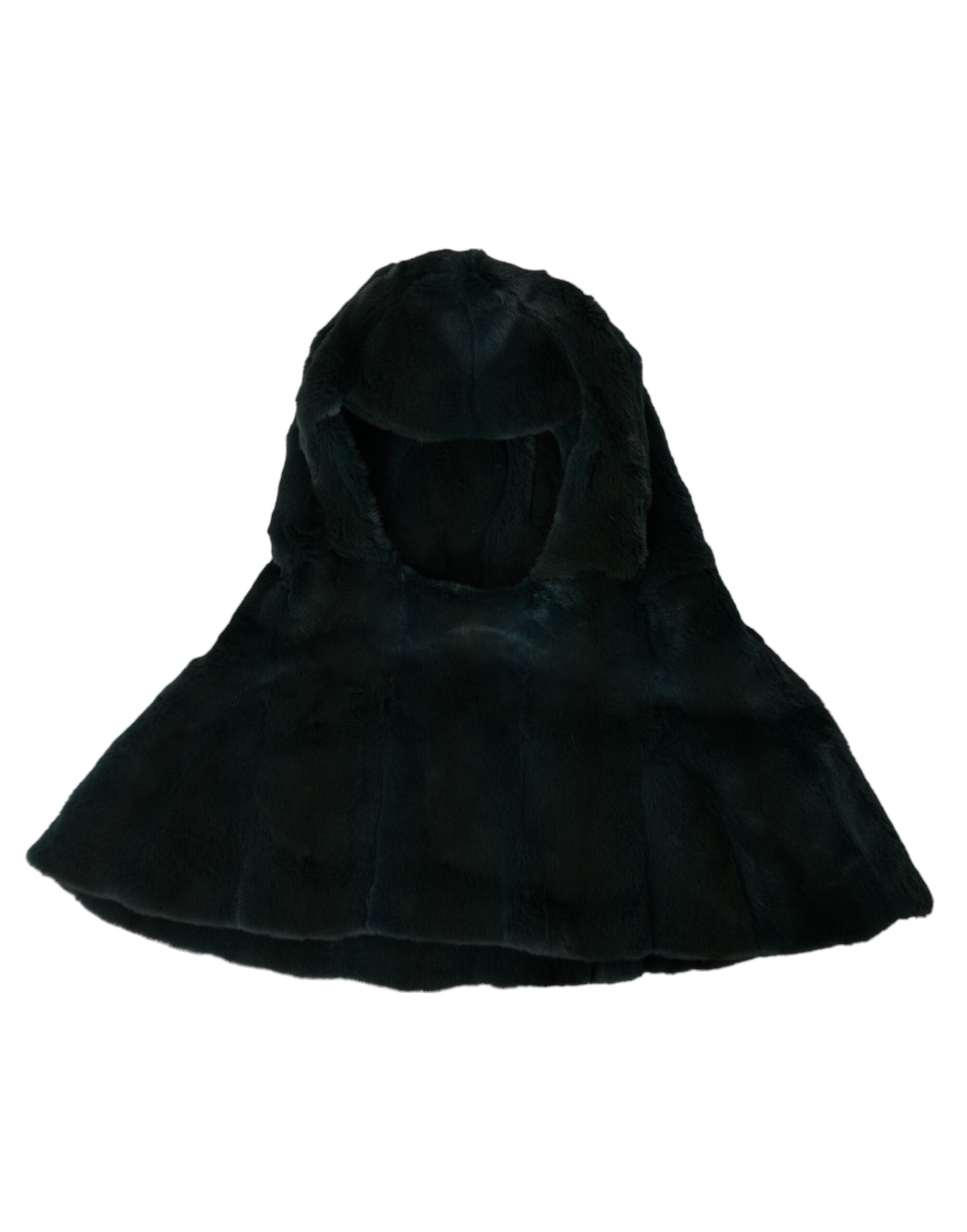 Black weasel fur full head hat