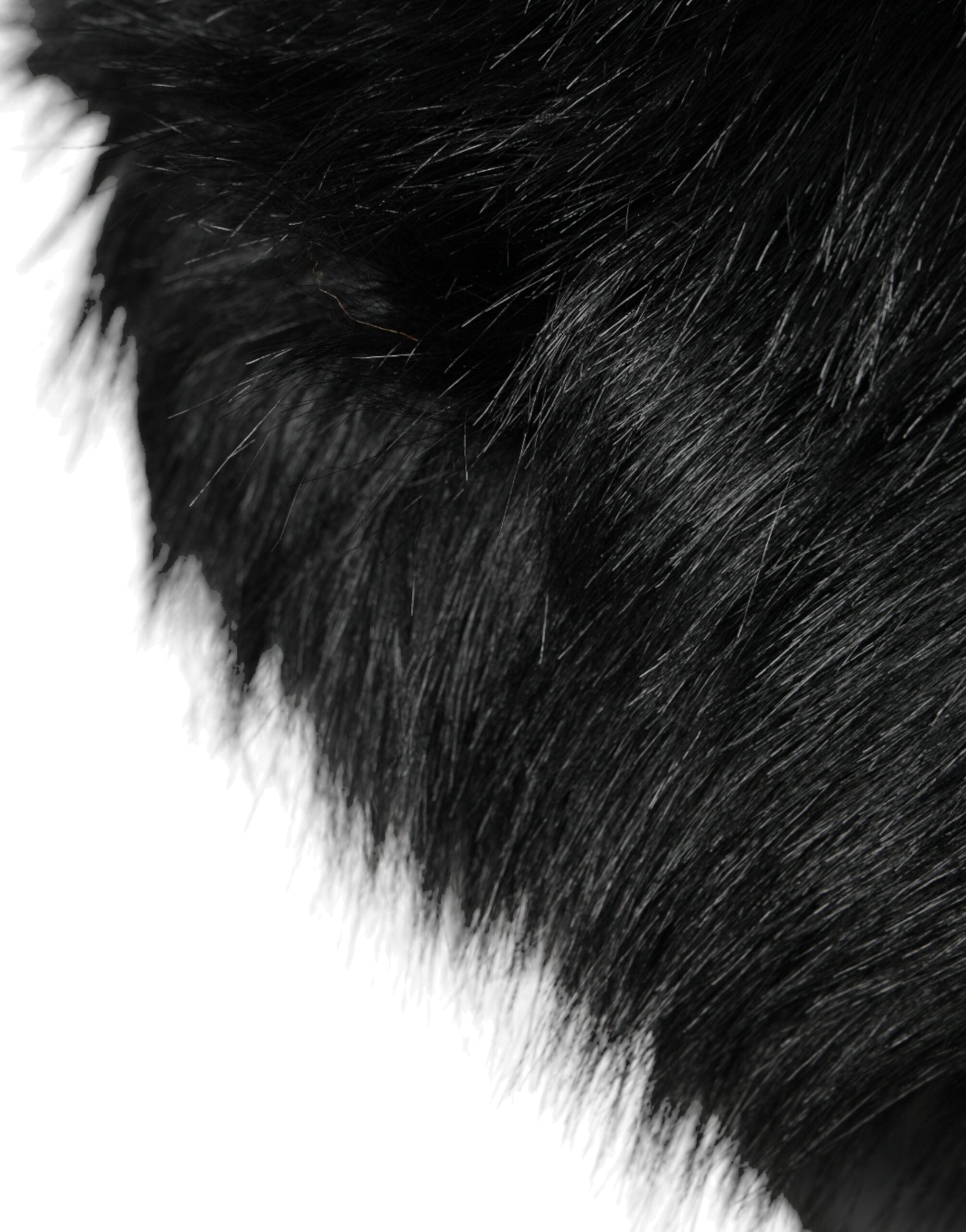Black faux fur ladies bucket hat