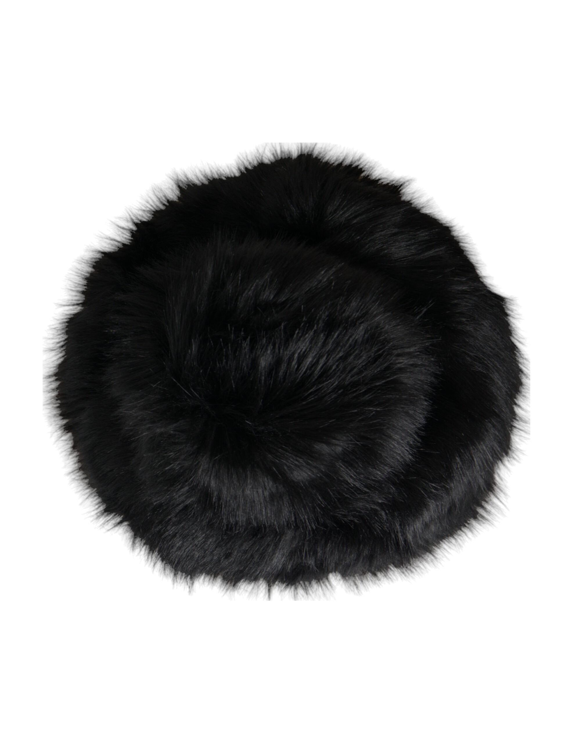 Black faux fur ladies bucket hat
