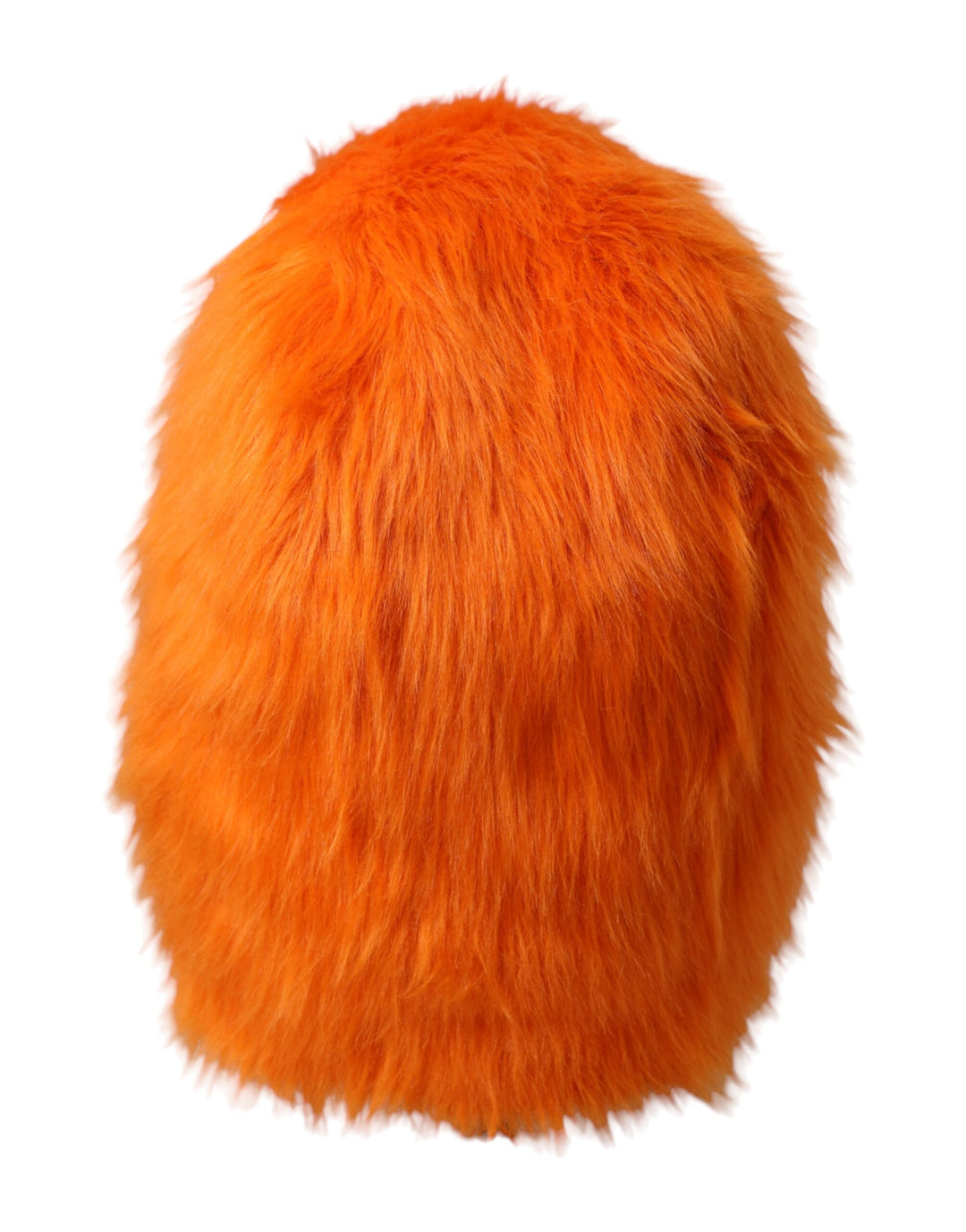 Orange faux fur full-head hat