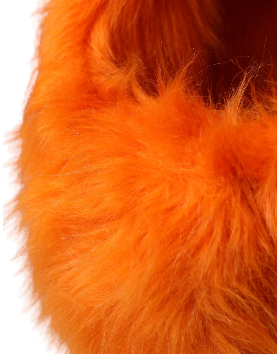 Orange faux fur full-head hat