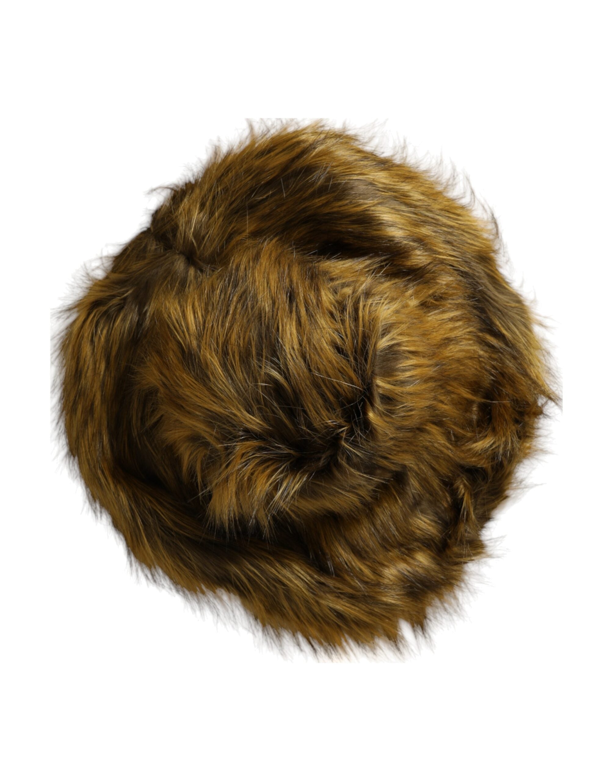 Brown modacrylic faux fur bucket hat